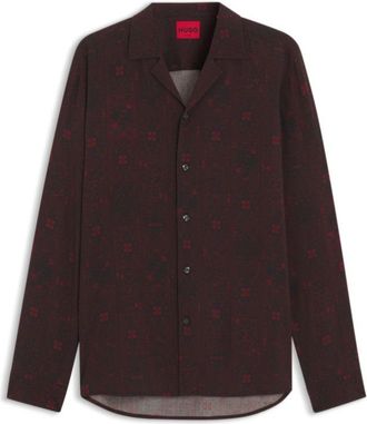 HUGO BOSS Relaxed-fit shirt with playing-card print