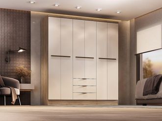 Vente-Unique Armadio 6 ante e 3 cassetti L180 cm Beige e naturale - PEROLI