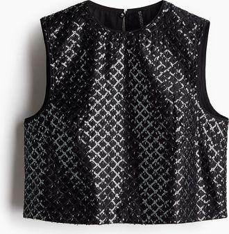 H&M Tanktop mit Verzierungen - Schwarz