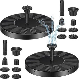 OEM Fuente Solar Flotante Para Decoraci&oacute;n Exterior, 2 Piezas, Bebedero Para P&aacute;jaros, Jard&iacute;n, Acuario, Estanque, Piscina, Color Negro, 18 Cm