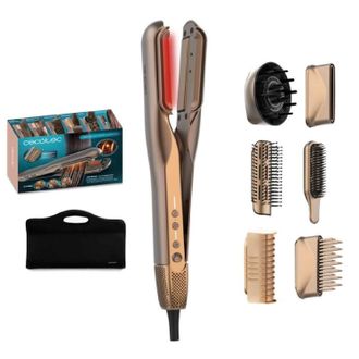 Cecotec Cecotec Plancha De Pelo Con Aire - Placas Vibratorias - 6 Accesorios - Airlisse 6in1 Itwerk Champagne. 1000w, 112000rpm
