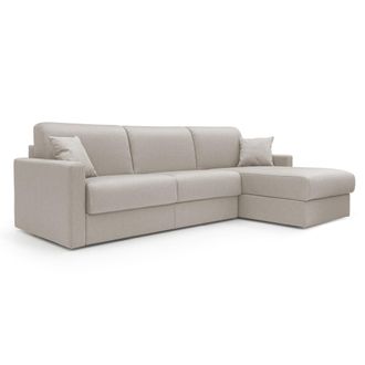 Divani.Store Divani.store - Chris Sof&aacute; Esquinero De 5 Plazas En Tejido Impermeable 248 Cm Izquierdo (mat. 120x197) Crema
