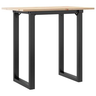 vidaXL Vidaxl - Mesa De Comedor Marco O Madera Maciza Pino Y Acero 80x50x75 Cm