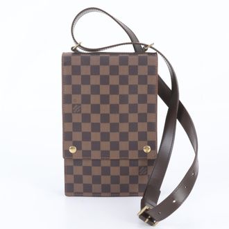 Louis Vuitton Ebene Leather Coated Canvas Messenger Bag Shoulder Bag (Pre-Owned)