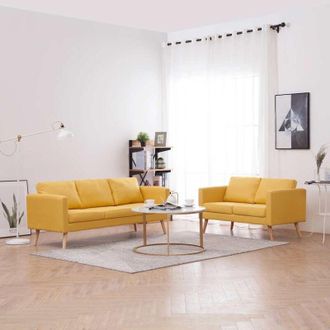 vidaXL Vidaxl - Set Divani 2 pz in Tessuto Giallo