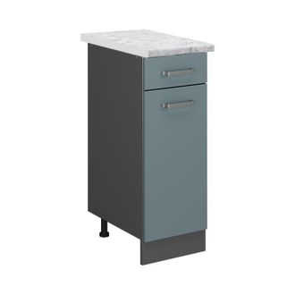 Vicco Mueble Bajo De Cocina R-line, Gris Azulado, 30 Cm Et M&aacute;rmol, Vicco