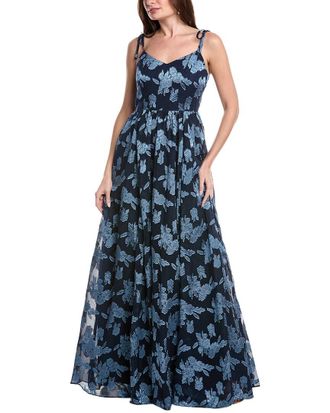 Rene Ruiz Sweetheart Tie Straps Oversized Floral A-Line Gown