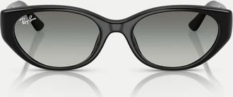 Ray-Ban Rb4457d - Occhiali da sole rettangolari neri con lenti grigie-Nero