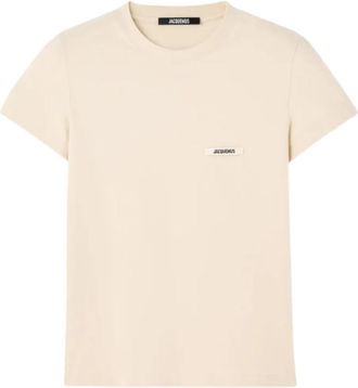 Jacquemus Light Beige Crewneck Logo T-Shirt
