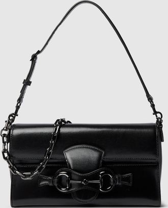 Gucci Horsebit Ristretto Medium Shoulder Bag, Black, Leather