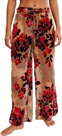 Free People Speak Now Lounge Pants in Red/pink Combo at Nordstrom, Size X-Small