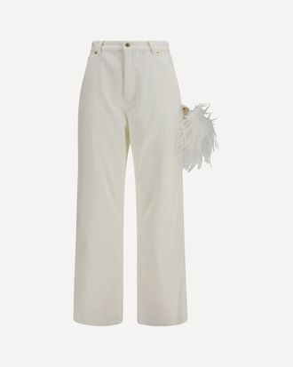 Darkpark Pantaloni Lisa in velluto con catena di piume Woman 26