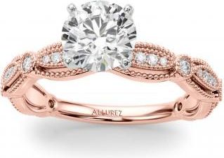 Allurez Antique Style Lab Grown Diamond Engagement Ring 14K Rose Gold (0.20ct)