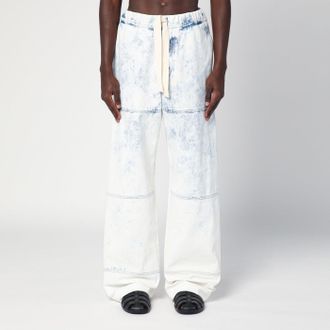 Dries Van Noten Light blue jeans with drawstring