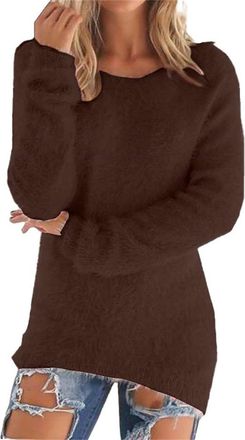 Generic JOASDAO Thermal Fleece Jumpers Women, Ladies Plus Size Eco Fleece Jumper UK Autumn Winter Casual Crew Neck Long Sleeve Warn Cozy Pullover Sweatshirts 