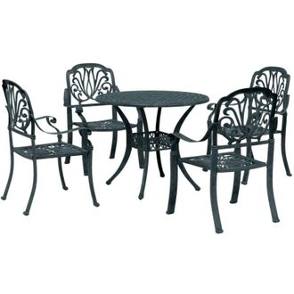 vidaXL Juego De Comedor De Jard&iacute;n 5 Piezas Aluminio Fundido Verde Vidaxl