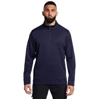Under Armour Armour Fleece Twist Sweatshirt Mens Navy Mock Neck 1/4 Zip DSGL133
