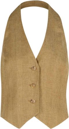 Max Mara Sauro Beige Linen Vest