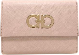 Ferragamo Pink Leather Wallet (Bi-Fold) (Pre-Owned)