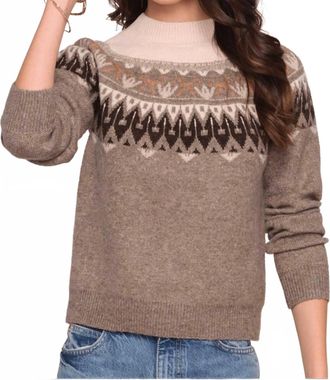 Heartloom Wendy Mock Neck Sweater In Beige