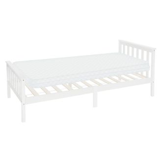 ML Design Ml-design - Estructura De Cama De Madera Maciza De Pino Blanco 90 X 200 Cm Con Colch&oacute;n De Espuma Fr&iacute;a Oeko-tex 100 Somier Armaz&oacute;n De Listones Cabecero