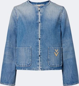 Valentino VGold faded denim jacket