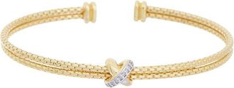 Meshmerise 18K Plated 0.05 Ct. Tw. Diamond Mesh Bangle
