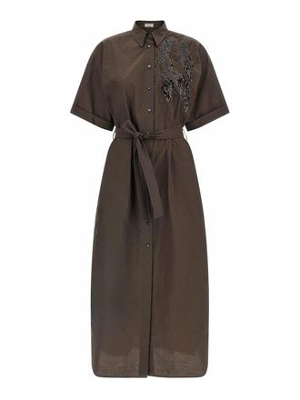 Brunello Cucinelli Dazzling Seabed Embroidery Dress