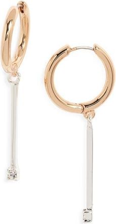 Open Edit Bar Drop Hoop Earrings in Clear- Gold- Silver at Nordstrom Rack