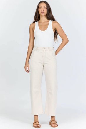 Dear John Denim Teddi Barrel Leg Pants In Sand Stripe