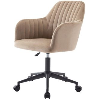 Vente-Unique Vente-unique - Sedia da ufficio Velluto Beige e Nero Altezza regolabile - eleana