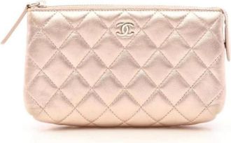 Chanel Pre-owned Vintage Clutch - Dames - Vintage Clutch - Roze - ONE Size - Leer - Vintage