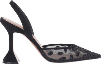 Amina Muaddi Black Slingback Pumps
