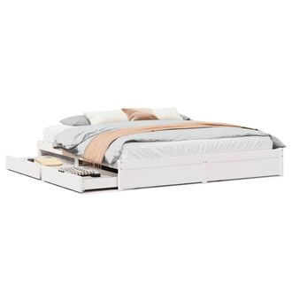 Berkfield Home Bed Frame without Mattress White 200x200 cm Solid Wood Pine
