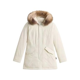 Woolrich Luxe Arctic Raccoon Parka - Dames - Mantels - Beige - Maat: S Katoen