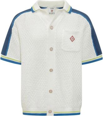 Casablanca Crochet shirt met korte mouwen - Heren - Korte mouwen Overhemden - Veelkleurig - L - Katoen - Overhemden