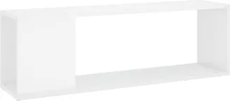 vidaXL Vidaxl - Mueble Para Tv Madera Contrachapada Blanco Brillo 100x24x32 Cm