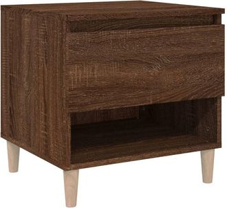 vidaXL Mesita de noche madera contrachapada roble marrón 50x46x50 cm vidaXL