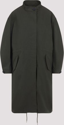 Givenchy Womens Cotton Parka With Stamp Print - Dark Grey - Size EU 38 (Womens)