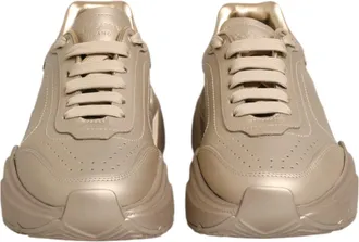 Dolce & Gabbana Gold Leather Daymaster Women Sneaker Womens Shoes