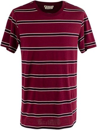 Marni Burgundy & black striped cotton jersey T-shirt Size XS