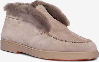 Santoni Desert Boots aus Wildleder mit Shearling-Futter
