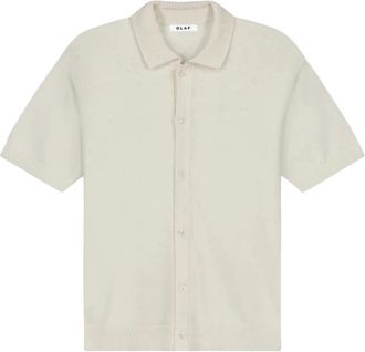 Olaf Hussein Linnen Gebreide Ss Polo - Heren - Polos - Wit - XL - Linnen - Tops