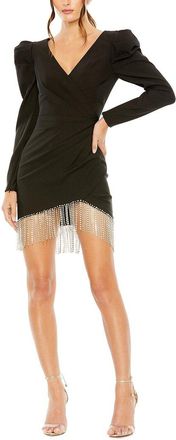 Mac Duggal Beaded Fringe Hem Mini Dress