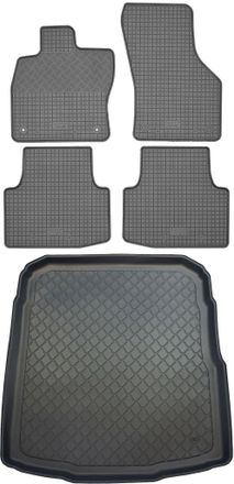 OEM Volkswagen Passat B8 Suv (5 Puertas) Desde Diciembre De 2014. Juego: Alfombrillas De Goma Para Coche + Alfombrilla Para Maletero