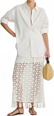 Apiece Apart Valeska Tassel Skirt In Cream