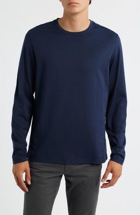 Robert Barakett Christopher Long Sleeve Pima Cotton T-Shirt in Navy at Nordstrom, Size Medium