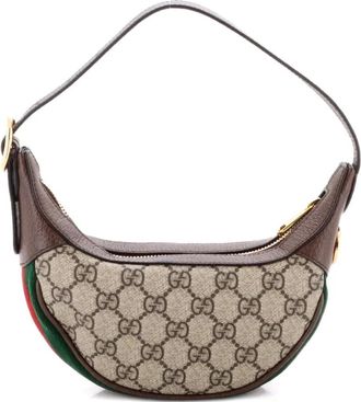 Gucci Ophidia Half Moon Bag GG Coated Canvas Mini hobo bag - Beige