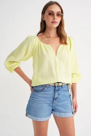 Mixray Geknoopte Muslin Blouse