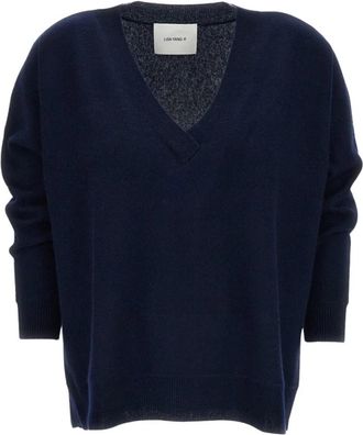 Lisa Yang Pullover van pure kasjmier - Dames - Cashmere truien - Blauw - S - Kasjmier - Truien & Vesten